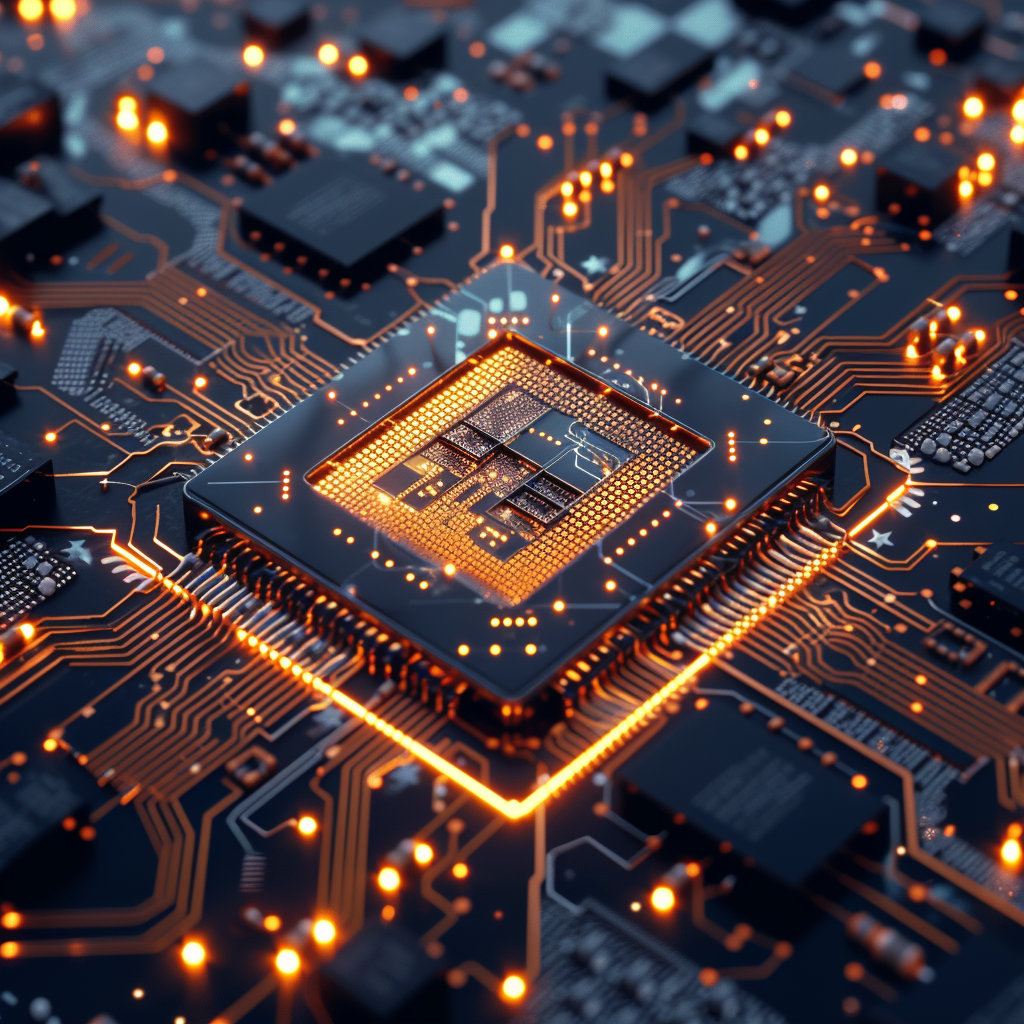 a futuristic AI chip