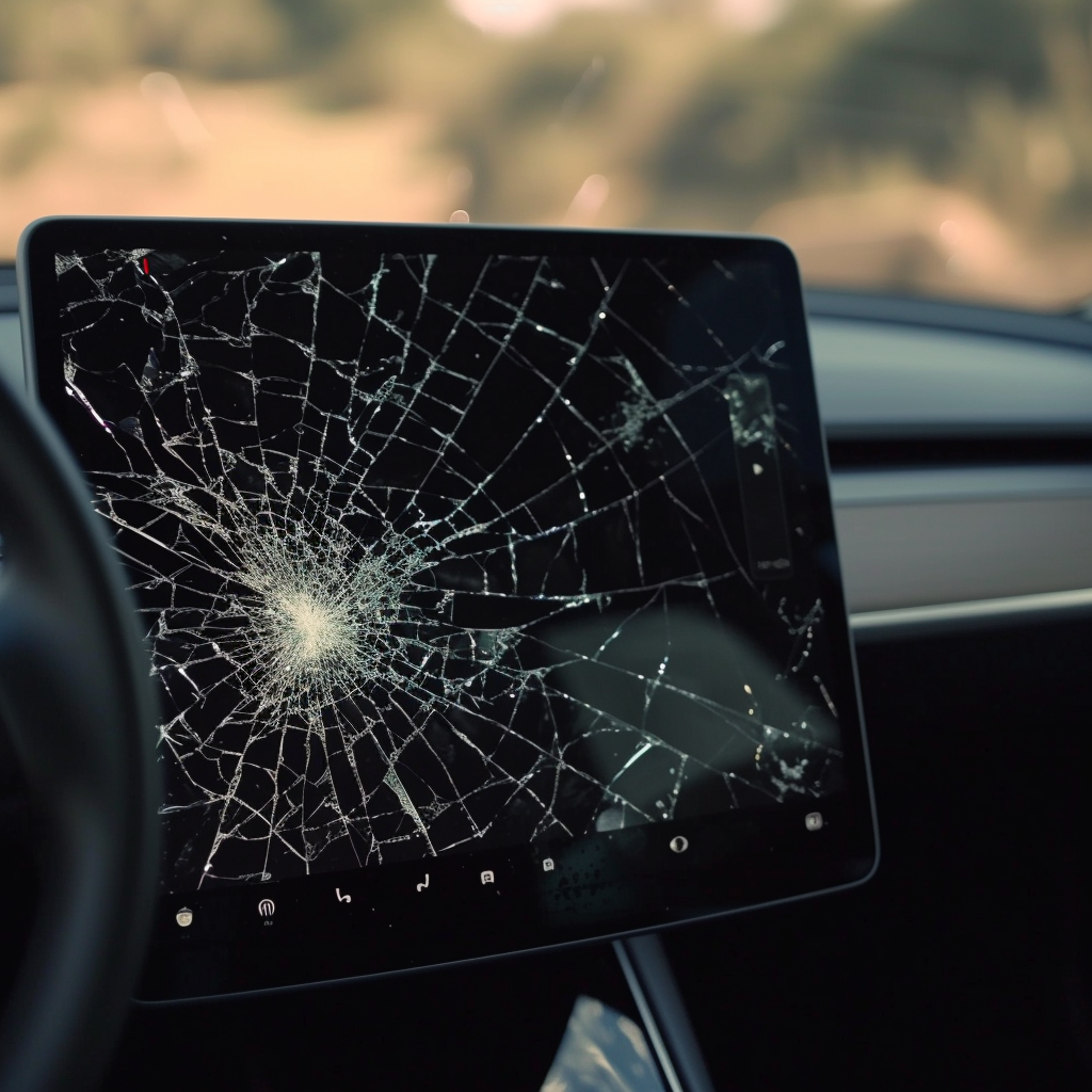 Tesla screen, broken
